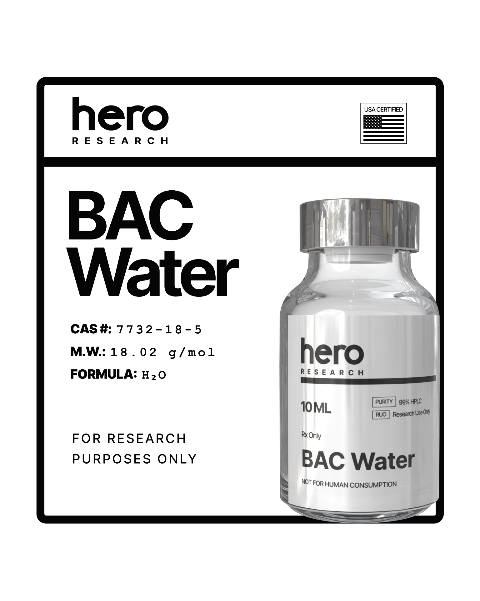 BAC Water research vial